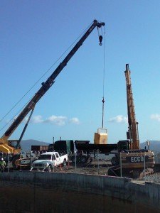 dumping crane buckets