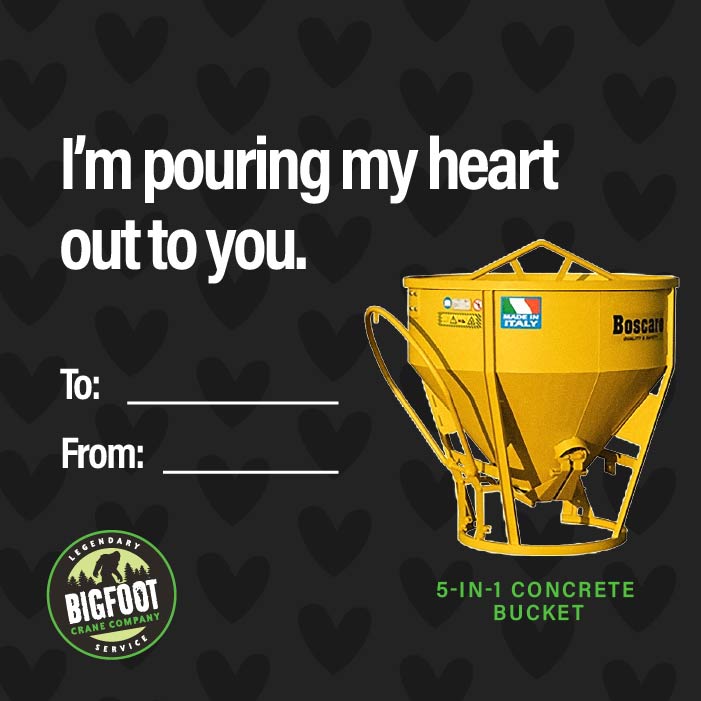 Bigfoot Crane Valentine's Day Cards