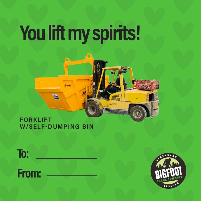 Bigfoot Crane Valentine's Day Cards